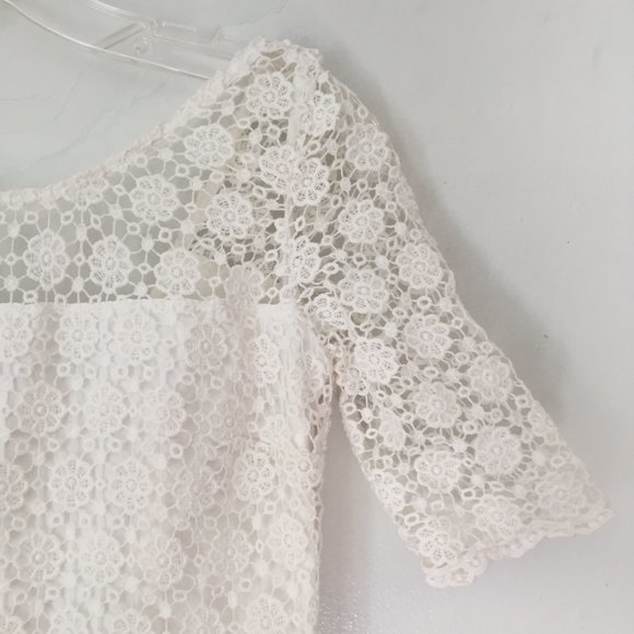 Abercrombie & Fitch White Crochet Scoop Mini Dress US 2 - Picture 4 of 4